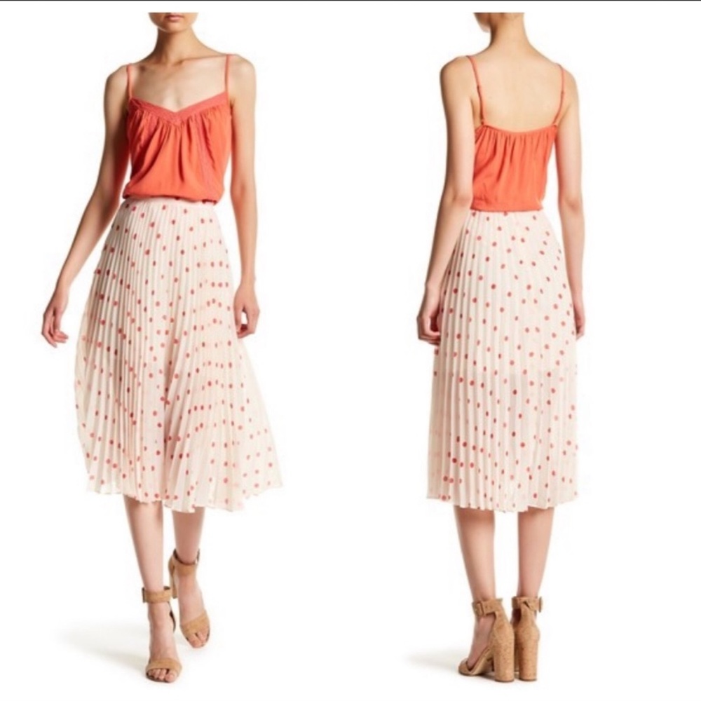 BB Dakota Ginevra Polka Dot Chiffon Midi Skirt 8